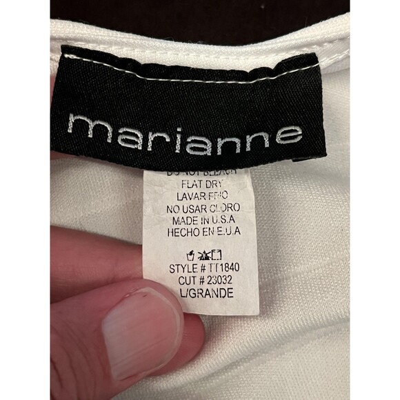 Marianne Tank Top Womens Large White Gold Beaded Strappy Halter Party USA - Picture 6 of 6